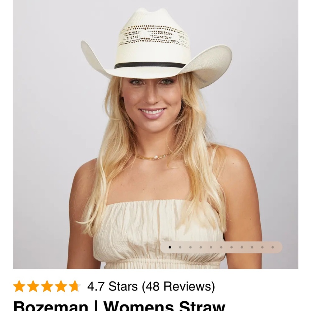 Cream Straw Cowboy Hat with Wide Brim